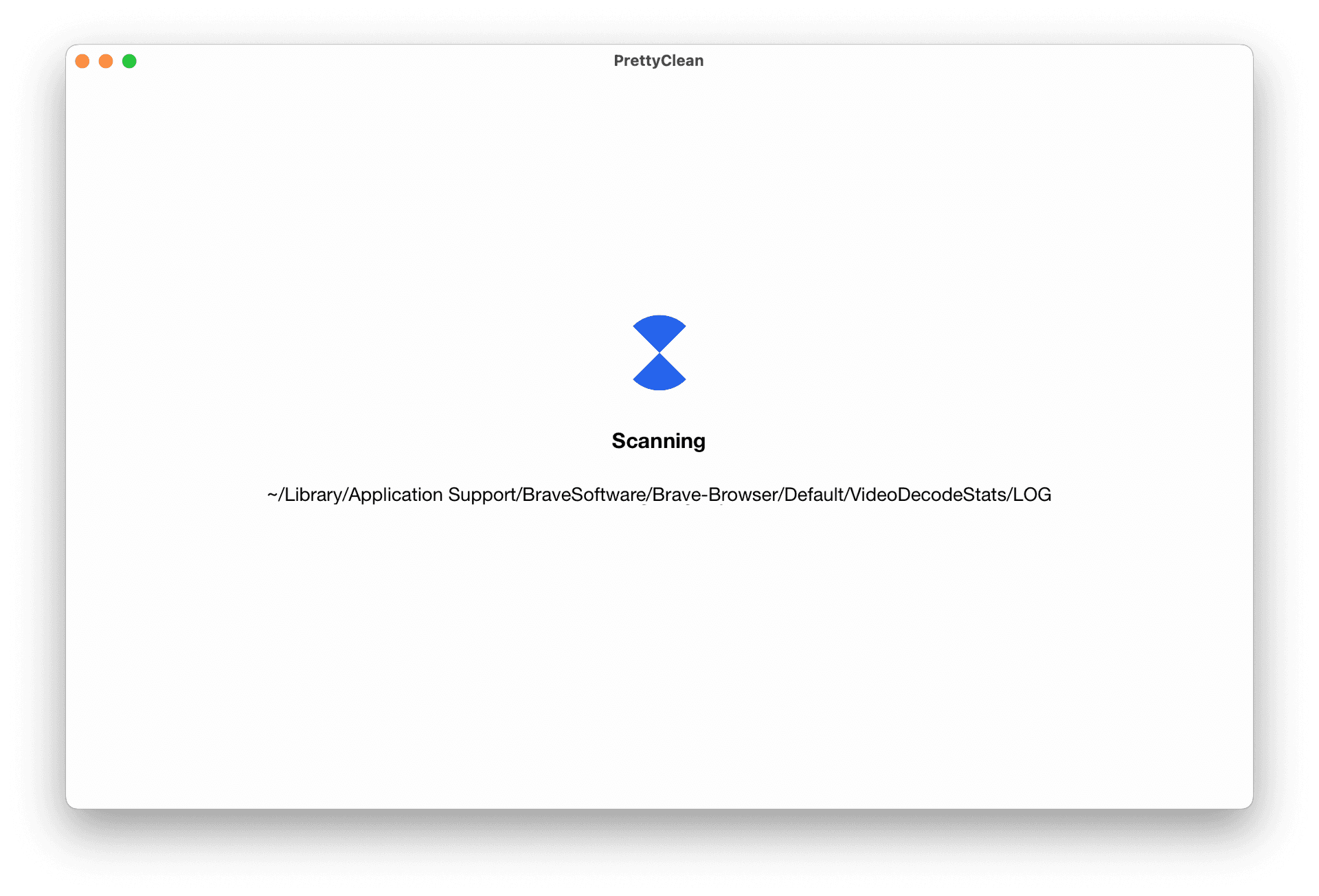 PrettyClean scanning screenshot